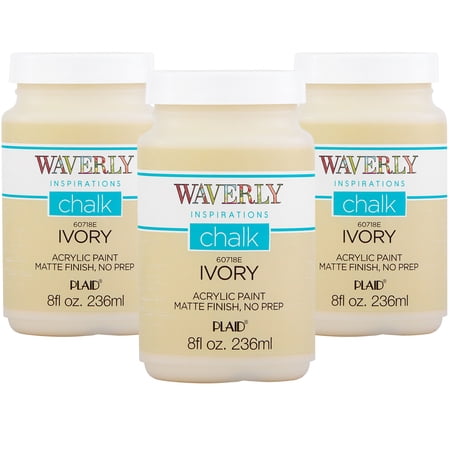 Waverly Inspirations Acrylic Chalk Paint Kit, Ivory, Set of 3, 8 fl oz Each