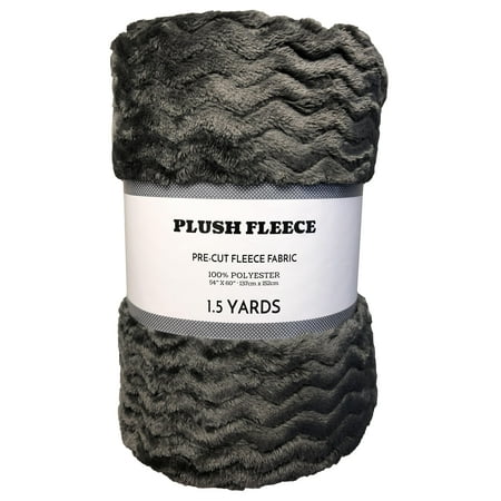 RTC Fabrics Chevron Fleece 60" x 1.5 yd 100% Polyester Pre-cut Fleece Fabric, Charcoal