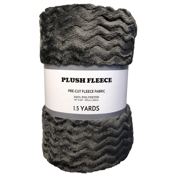 RTC Fabrics Chevron Fleece 60" x 1.5 yd 100% Polyester Pre-cut Fleece Fabric, Charcoal