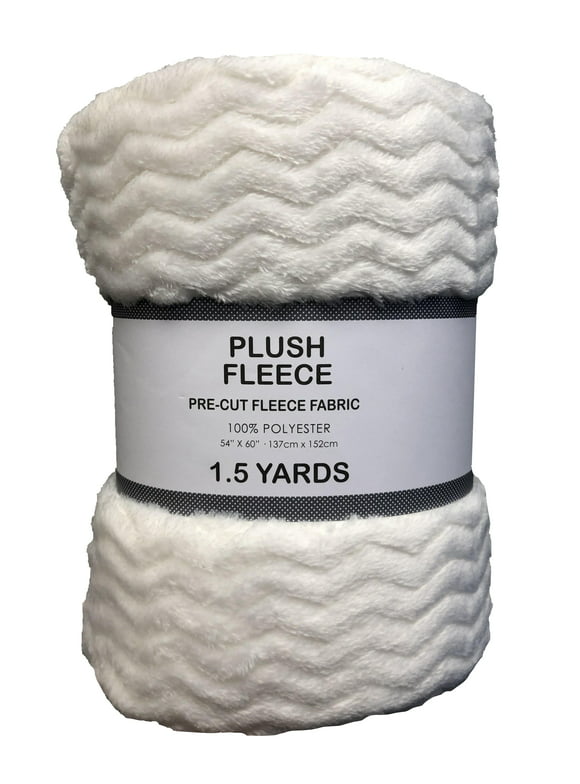 Waverly Inspirations Chevron Fleece 60" x 1.5 yd 100% Polyester Pre-cut Fleece Fabric, White