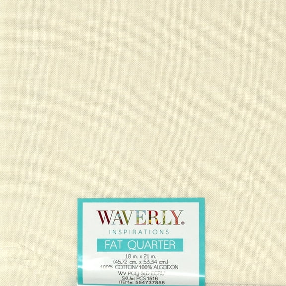 Waverly Inspirations Cotton 18" x 21" Fat Quarter ECRU Fabric, 1 Each