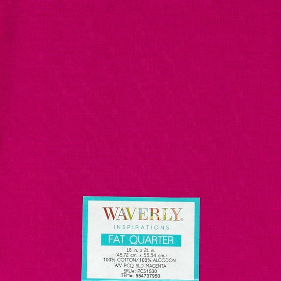 Waverly Inspirations Cotton 18" x 21" Fat Quarter Magenta Fabric, 1 Each