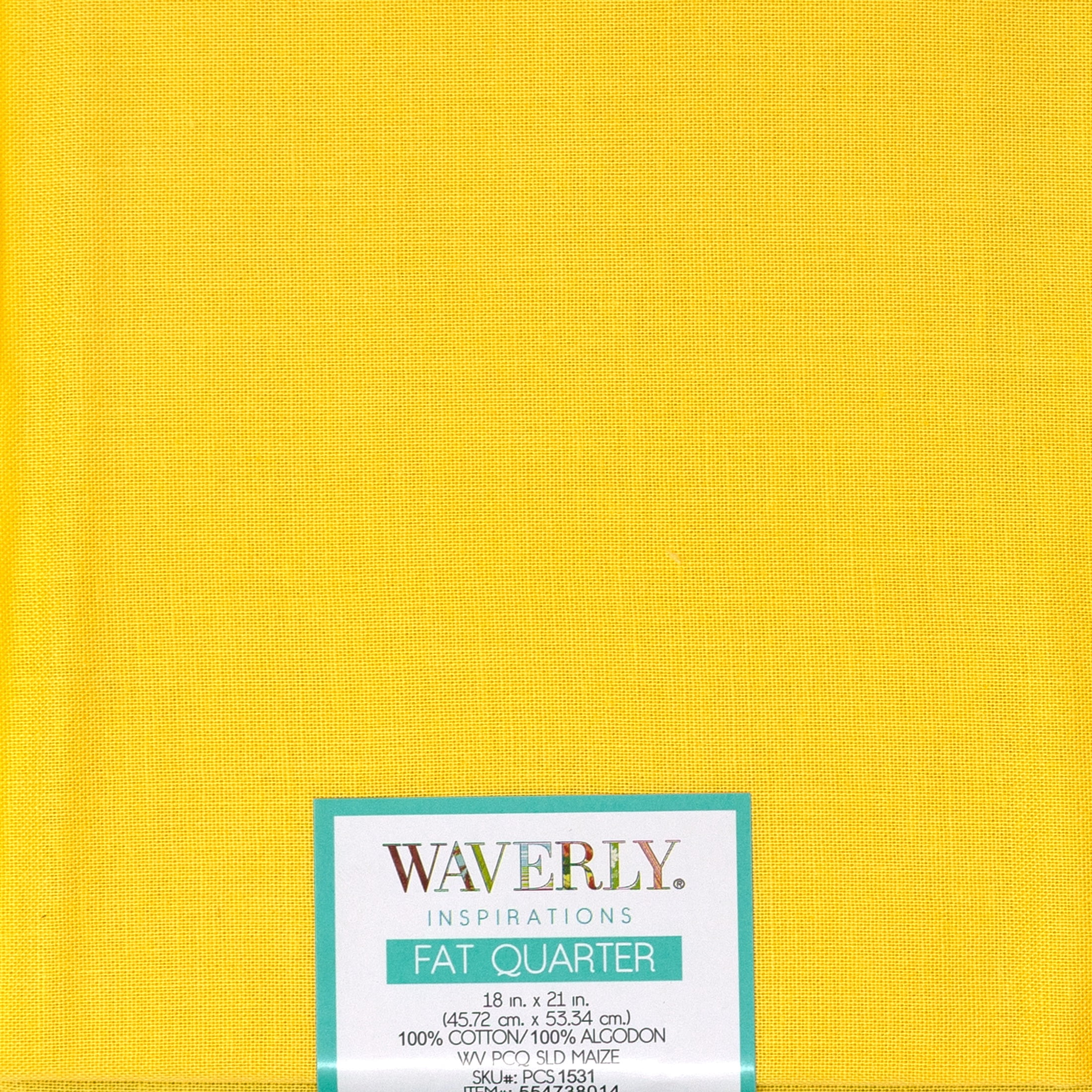Waverly Inspirations Cotton 18" x 21" Fat Quarter Maize Print Fabric, 1 Each