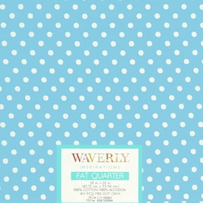 Waverly Inspirations Fat Quarter Precut 100% Cotton Prints Fabric Medium Dot Aqua 18 in x 21 in for Quilting & Sewing