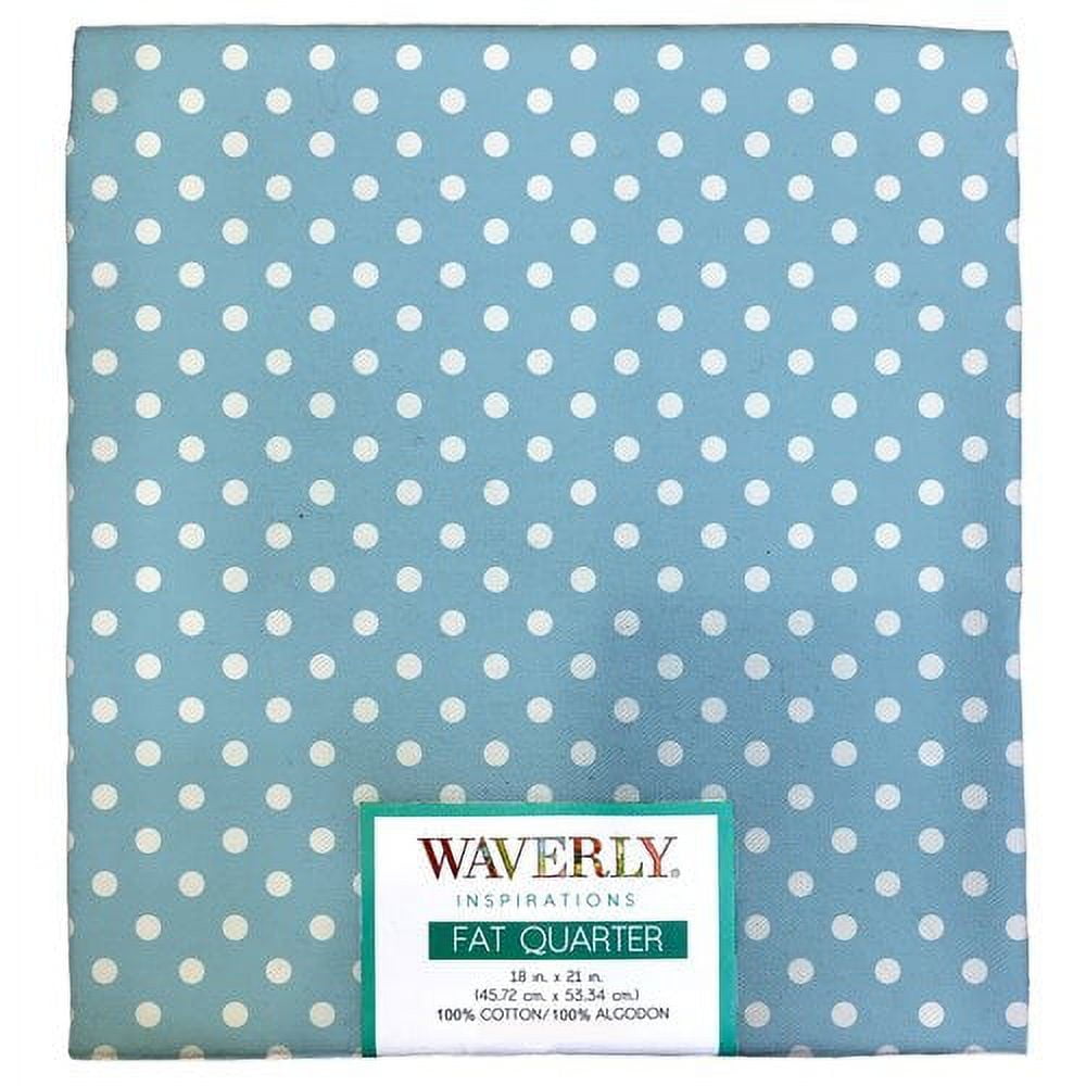 Waverly Inspirations Cotton 18" x 21" Fat Quarter Medium Dot Powder Blue Print Fabric, 1 Each