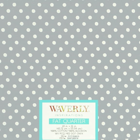 Waverly Inspirations Cotton 18" x 21" Fat Quarter Medium Dot Steel Print Fabric, 1 Each