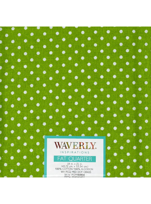 Waverly Inspirations Cotton 18" x 21" Fat Quarter Medium Grass Dot Print Fabric, 1 Each