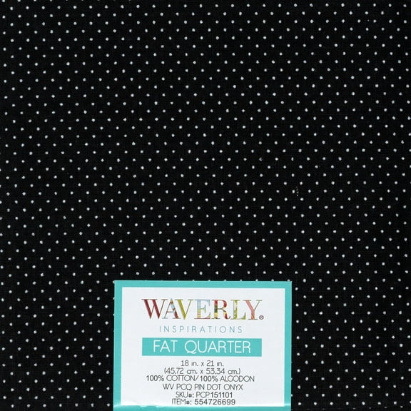 Waverly Inspirations Cotton 18" x 21" Fat Quarter PINDOT ONYX Print Fabric, 1 Each
