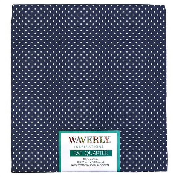 Waverly Inspirations Cotton 18" x 21" Fat Quarter Pindot Ink Print Fabric, 1 Each