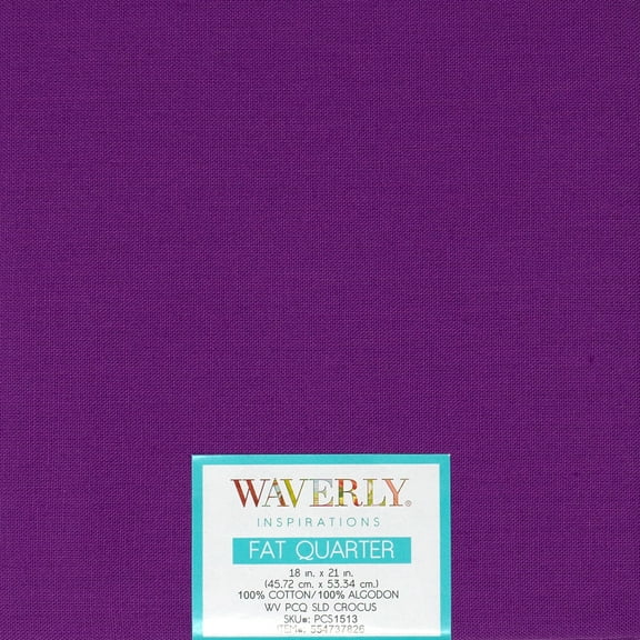 Waverly Inspirations Cotton 18" x 21" Fat Quarter Solid CROCUS Print Fabric, 1 Each