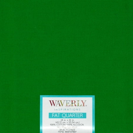 Waverly Inspirations Cotton 18" x 21" Fat Quarter Solid KELLY Print Fabric, 1 Each