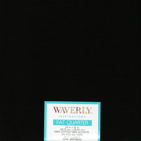 Waverly Inspirations Cotton 18" x 21" Fat Quarter Solid Onyx Print Fabric, 1 Each