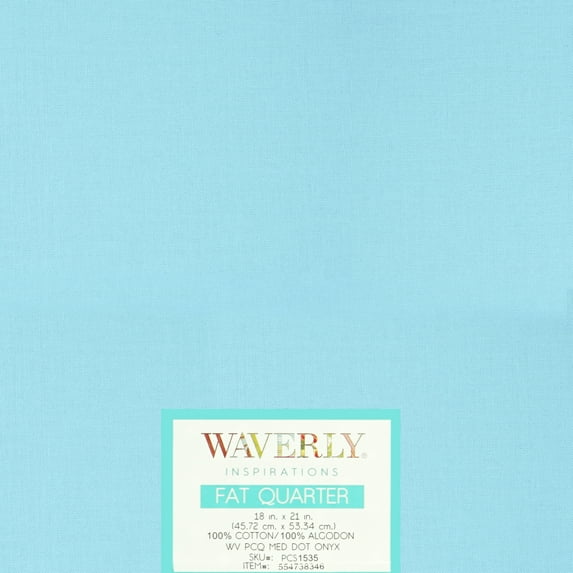 Waverly Inspirations Cotton 18" x 21" Fat Quarter Solid POWDER BLUE Print Fabric, 1 Each