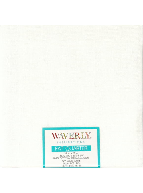 Waverly Inspirations Cotton 18" x 21" Fat Quarter Solid White Print Fabric, 1 Each