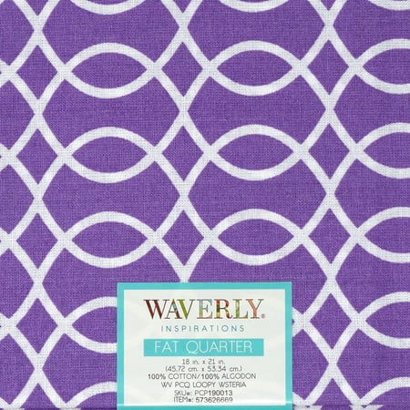 Waverly Inspirations Cotton 18" x 21" Loopy Wisteria Color Fat Quarter, 1 Piece