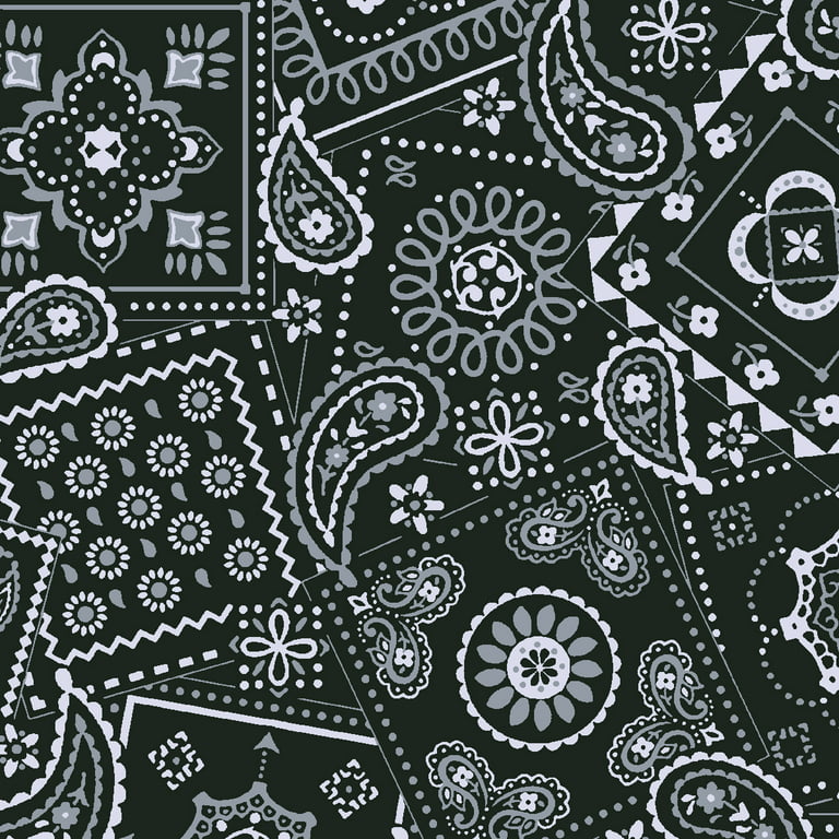 Waverly Inspirations Cotton 44 inch Bandana Onyx Color Sewing Fabric by The Yard, Size: 36 inch x 44 inch, Black