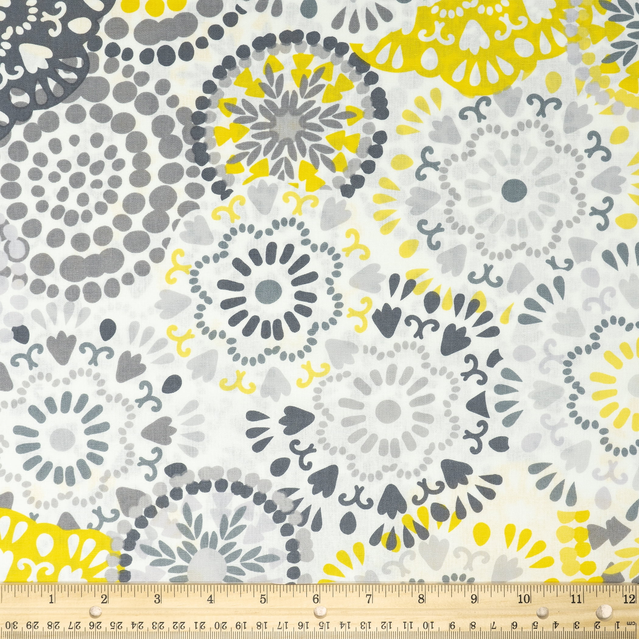 Waverly Inspirations By the Yard 100% Cotton Fabric Big Wheels, Steel, 44" Wide for Quilting & Sewing