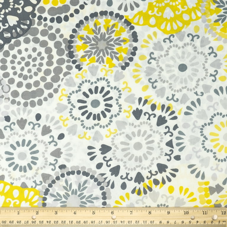 Waverly Inspirations Cotton 44 inch Big Wheels Steel Color Sewing Fabric by The Yard, Size: 36 inch x 44 inch