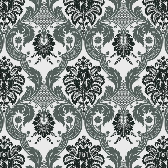 Waverly Inspirations Cotton 44" Damask 2 Onyx Fabric, by the yard
