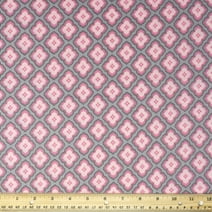Waverly Inspirations Cotton 44" Floral Pink-Grey Color Sewing Fabric by the Yard