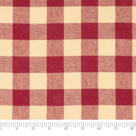 Waverly Inspirations Cotton 44" Homespun 1"Buffalo Plaid Red Color Sewing Fabric by the Yard