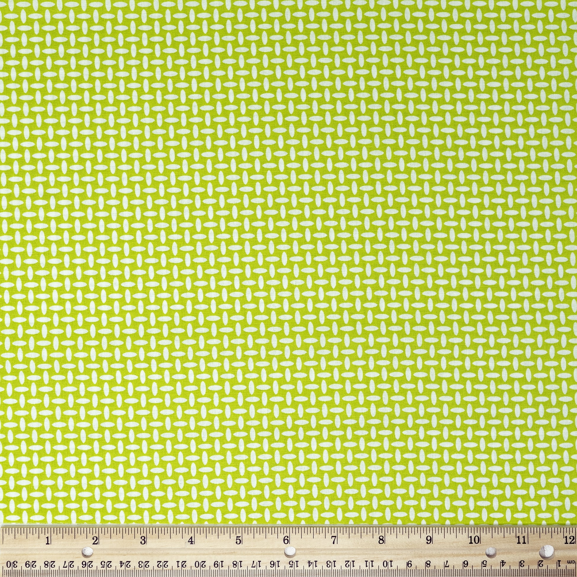 Waverly Inspirations Cotton 44" Mini Basket Weave Lemon Grass Color