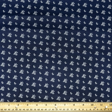 Waverly Inspirations Cotton 44" Mini Bouquet Ink Color Sewing Fabric by the Yard