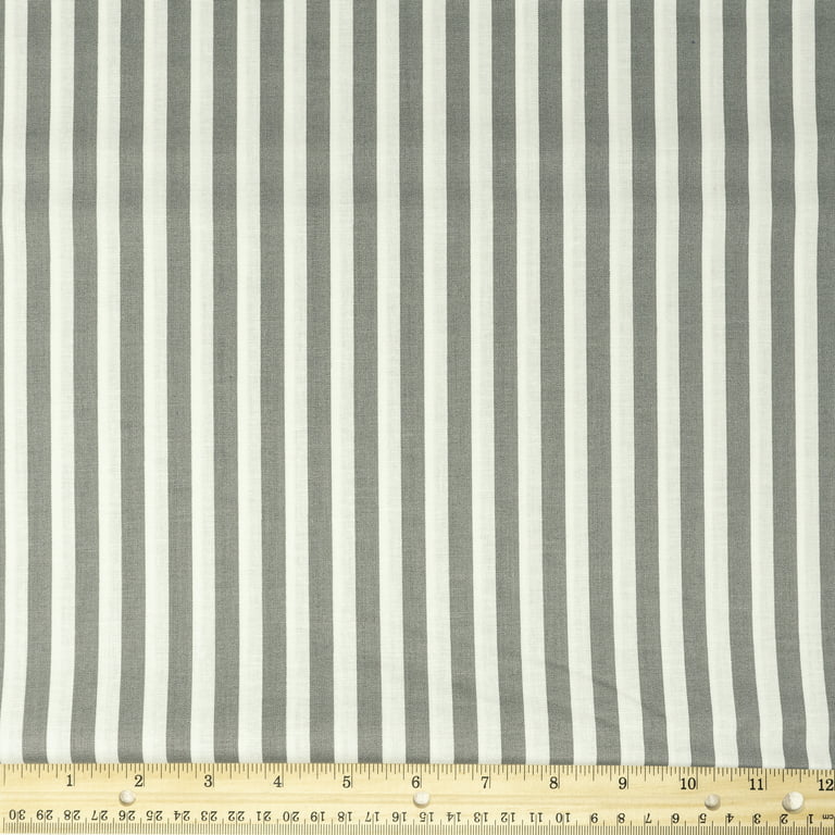 Waverly Inspirations Cotton 44 inch Stripes Steel Color Sewing Fabric by The Yard, Size: 36 inch x 44 inch