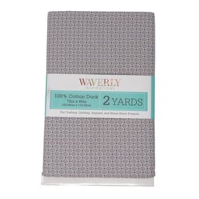 Waverly Inspirations 2 Yard Cut 100% Cotton Duck Print Fabric Diamond Charcoal, 45" Wide for Quilting & Sewing