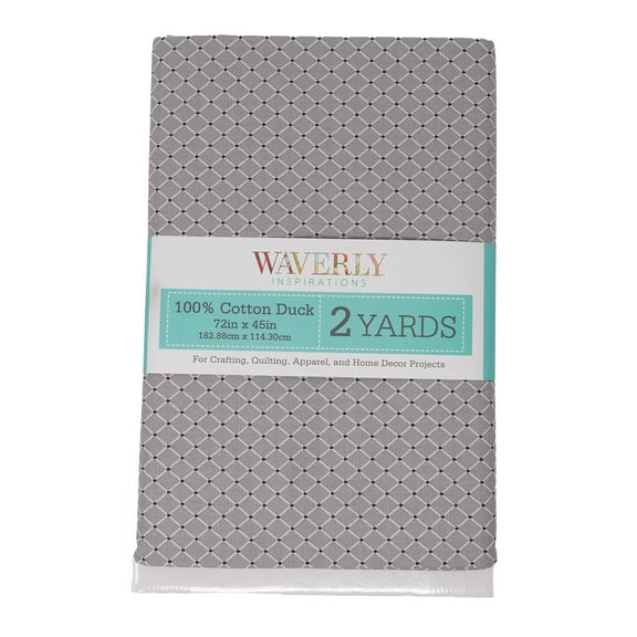 Waverly Inspirations 2 Yard Cut 100% Cotton Duck Print Fabric Diamond Charcoal, 45" Wide for Quilting & Sewing