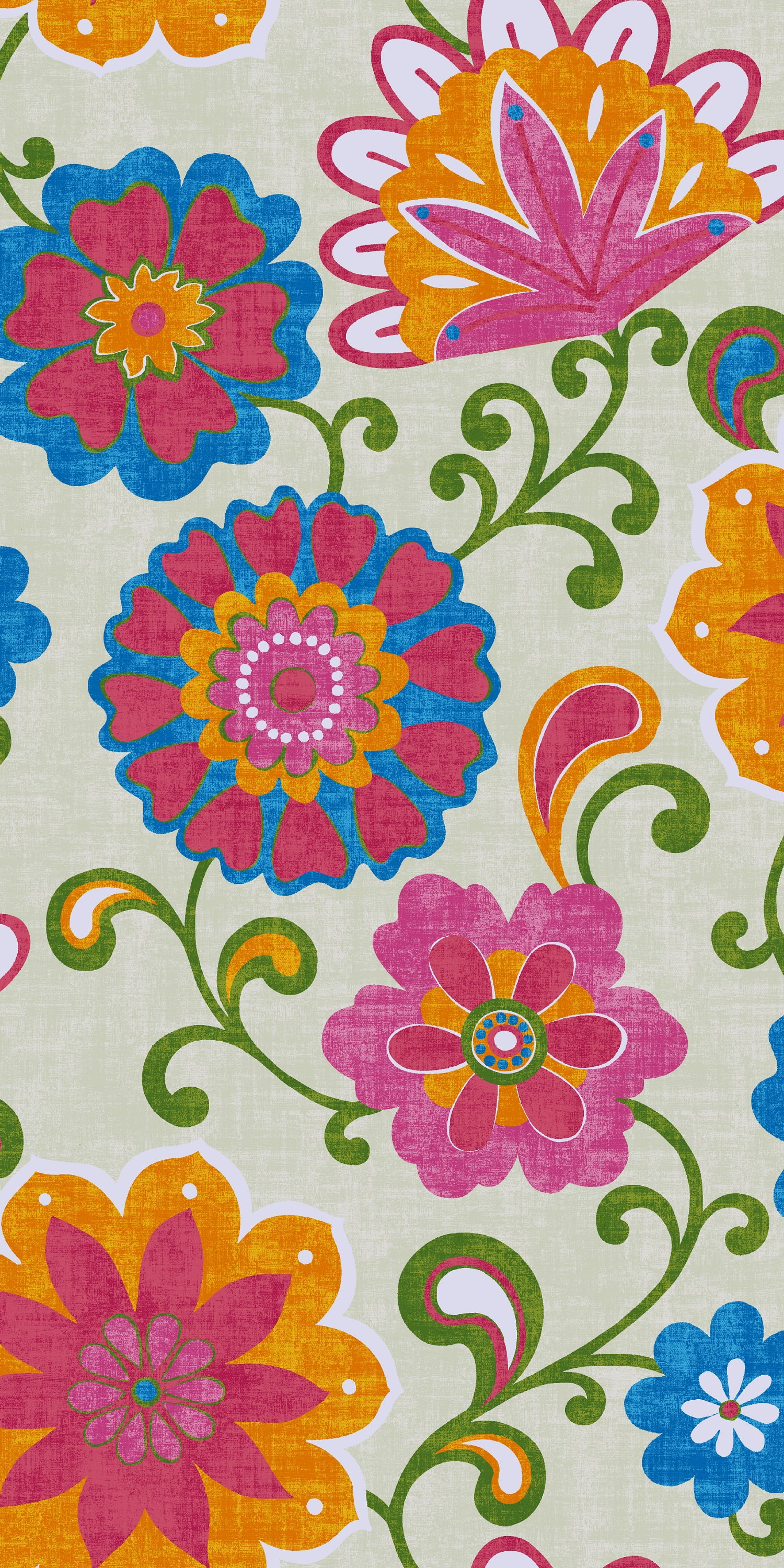 Waverly Inspirations Cotton Duck 45\" x 2 Yds Sun Floral Hot Pink Color Sewing Fabric, 1 Piece