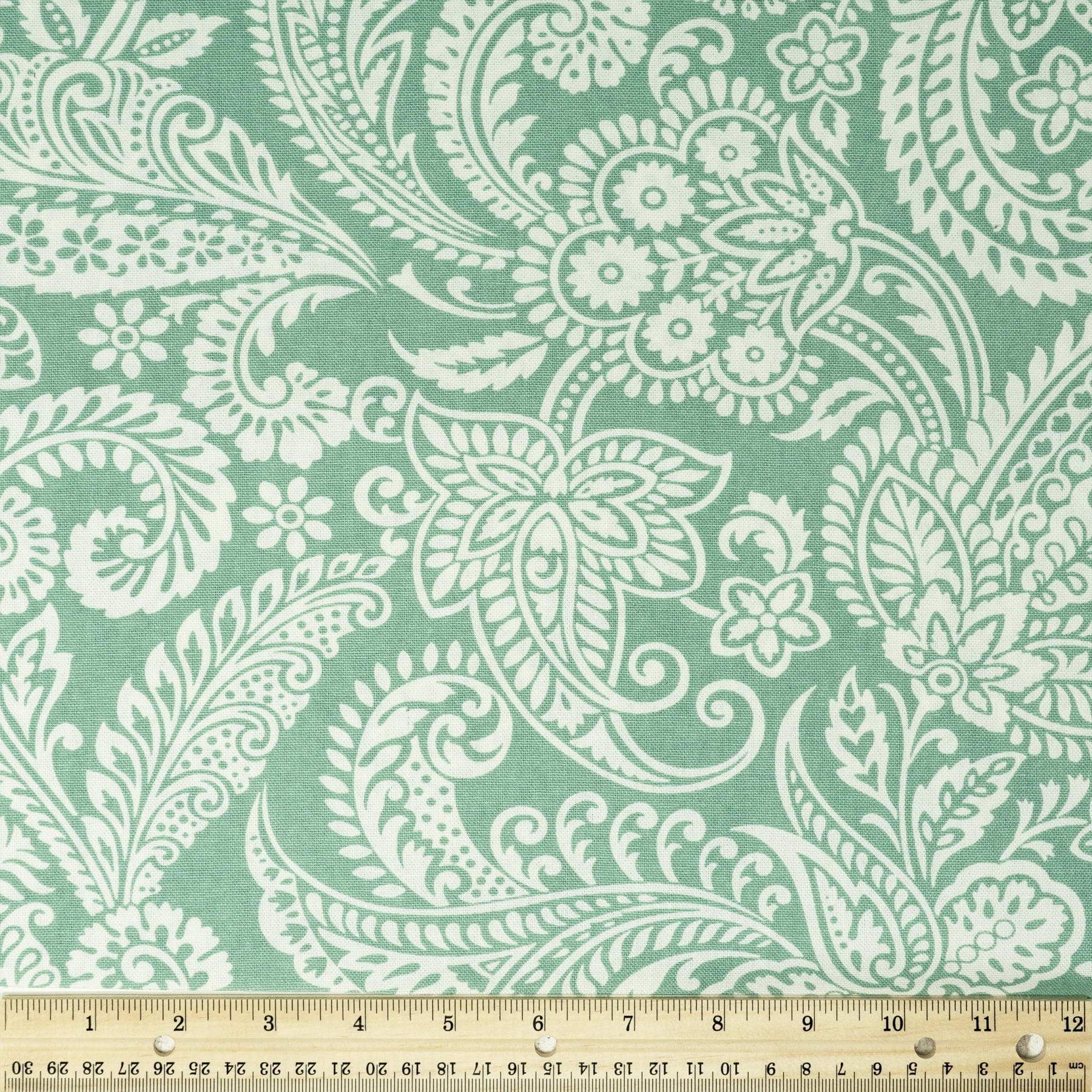 Waverly Inspirations Cotton Duck 54" Graphics Paisley Aqua Color Sewing