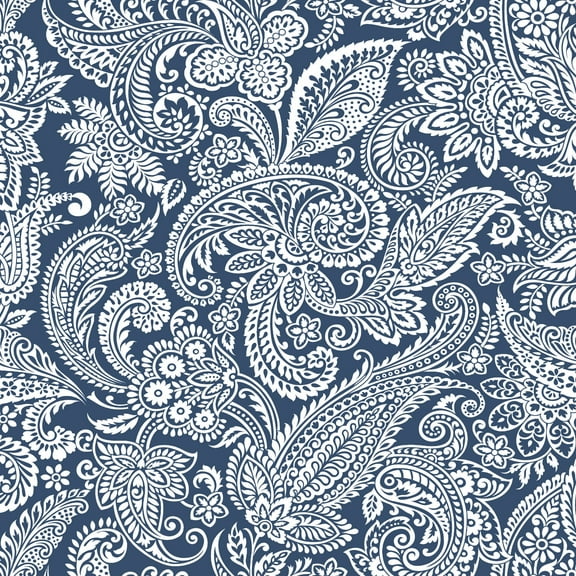 Waverly Inspirations Cotton Duck 54" Sewing Fabric By the Bolt, Graphics Paisley Navy
