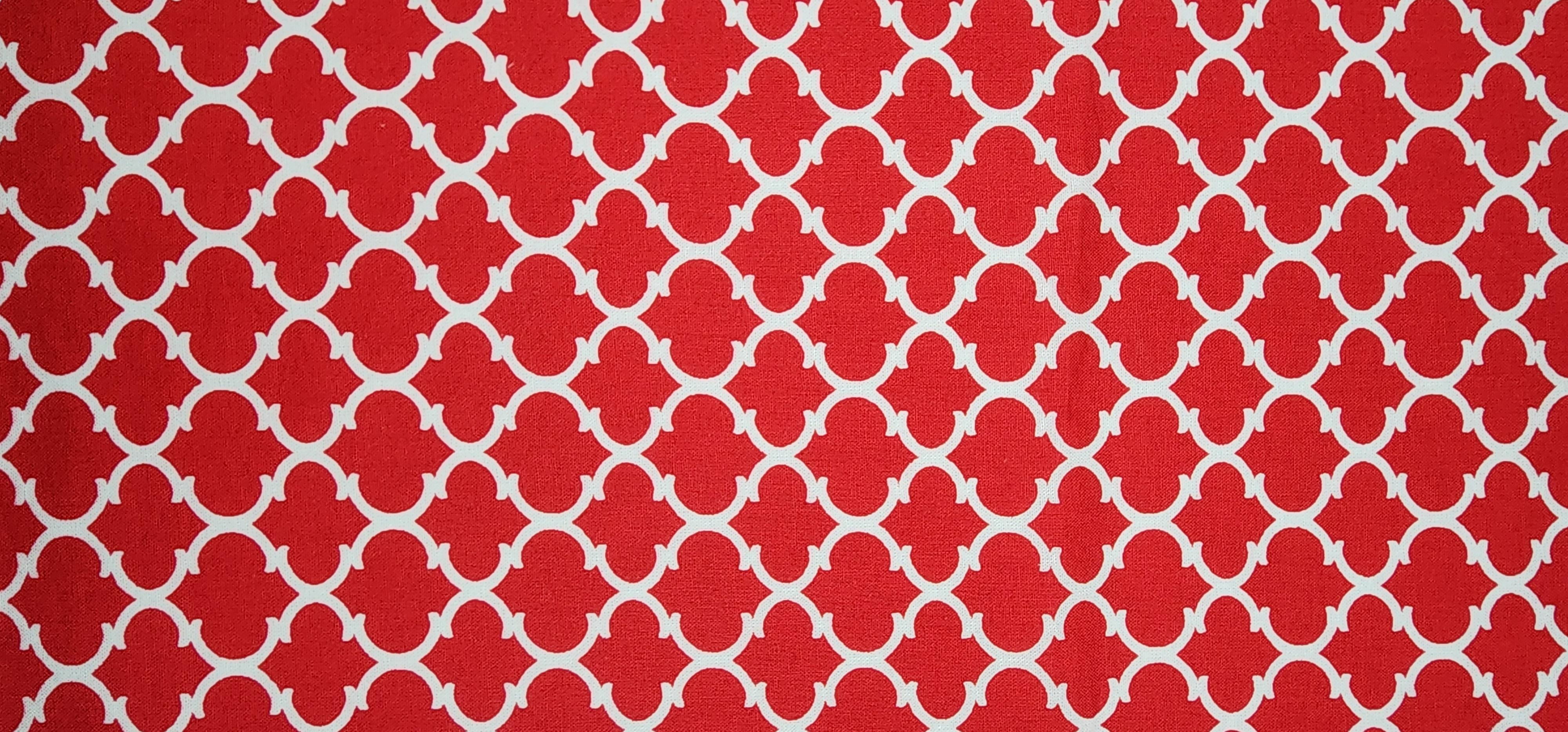 Waverly Inspirations Fat Quarter 100% Cotton Ogee Curl Print Fabric, Poppy Red, 18” x 21” for Quilting & Sewing