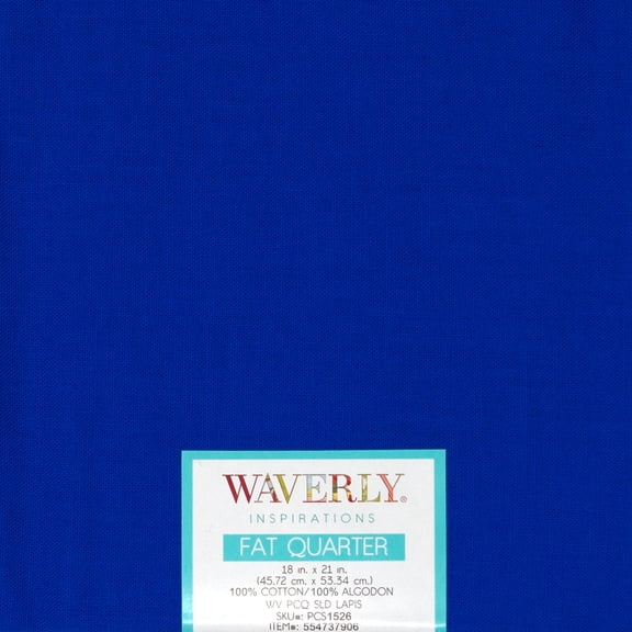 Waverly Inspirations Fat Quarter Precut 100% Cotton Prints Fabric Lapis 18 in x 21 in for Quilting & Sewing