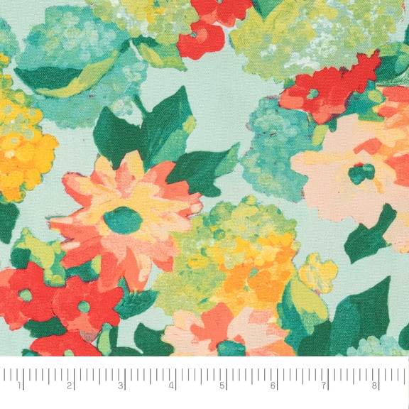 Waverly Inspirations, Home Decor, 100% Polyester, Water/Stain Resistant, Indoor/Outdoor Fabric - Print Width 54 Inch, Lanai Flowers, Multi, 2 Yard