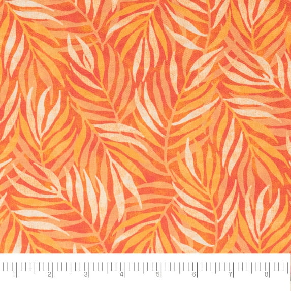 Waverly Inspirations, Home Decor, 100% Polyester, Water/Stain Resistant, Indoor/Outdoor Fabric - Print Width 54 Inch, Palm Beach, Melon, Cut by Yard