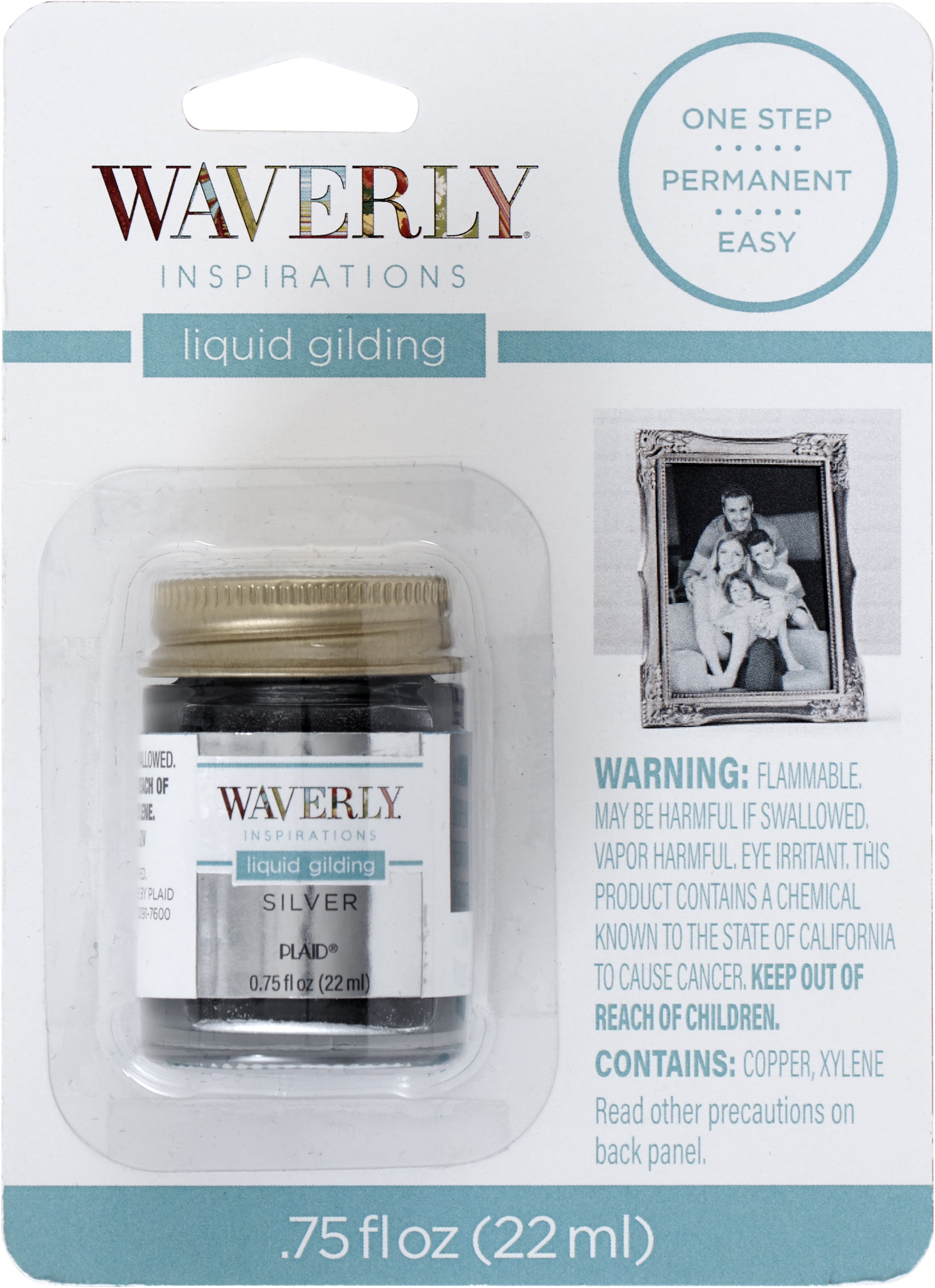 Waverly Inspirations Liquid Gilding, Brilliant Metallic Finish, Silver, .75 fl oz