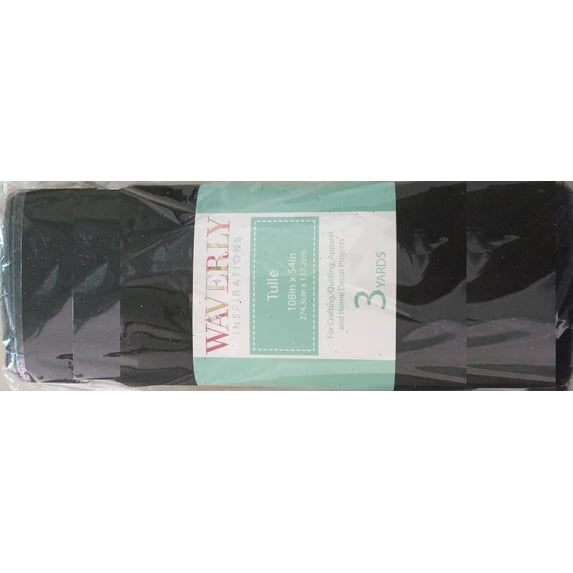 Waverly Inspirations Pre-Cut Tulle Glittery Black Fabric, per Yard