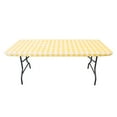 thumbnail image 1 of Waverly Inspirations Rectangular Elastic Fitted Table Cover Waterproof Vinyl Tablecloth With Flannel Backing, 6Ft Table, 72" x 30", Gingham Yellow, 4 PK, 1 of 6