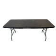 thumbnail image 1 of Waverly Inspirations Rectangular Elastic Fitted Table Cover Waterproof Vinyl Tablecloth With Flannel Backing, 6Ft Table, 72" x 30", Black, 1 PK, 1 of 5