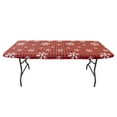 thumbnail image 1 of Waverly Inspirations Vinyl Tablecover With Flannel Backing, 6Ft Table, 72" x 30", Snowflake Red, 1 PK, 1 of 6