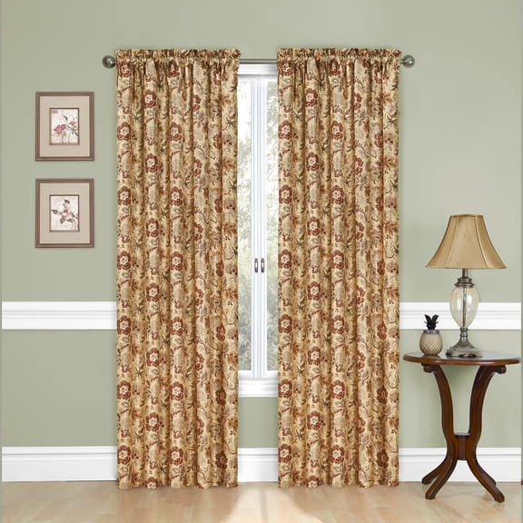 Waverly Navarra Antique Curtain Collection – Panel - 100% Polyester Jacquard - 52" X 84"