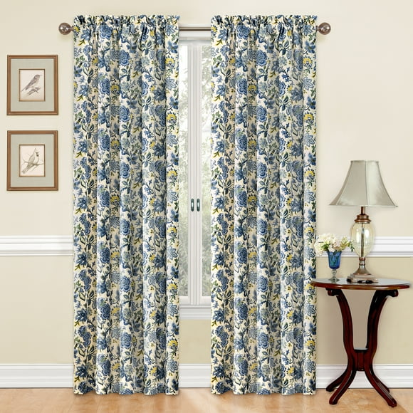 Waverly Navarra Porcelain Curtain Collection – Panel - 100% Polyester Jacquard - 52" X 84"