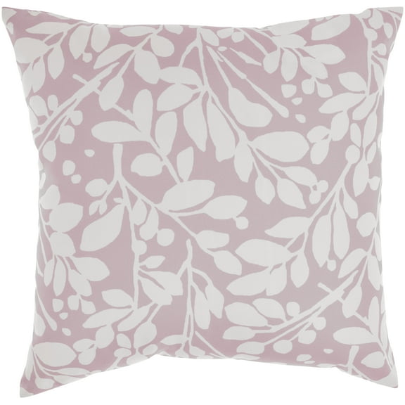 Nourison Pillows Leaf Storm 20" x 20" Blush Indoor/Outdoor Washable Throw Pillow