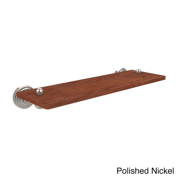 Waverly Place Collection 16-in Solid IPE Ironwood Shelf in Polished Nickel