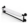 thumbnail image 1 of Waverly Place Collection 24-in  Glass Vanity Shelf  with Integrated Towel Bar in Matte Black, 1 of 11