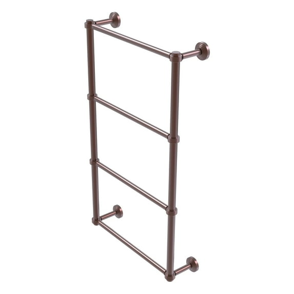 Waverly Place Collection 4 Tier 24-in Ladder Towel Bar with Groovy Detail in Antique Copper