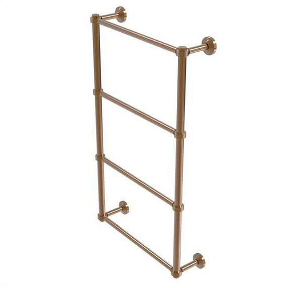Waverly Place Collection 4 Tier Ladder Towel Bar with Grooved Accents - Brushed Bronze / 24 Inch