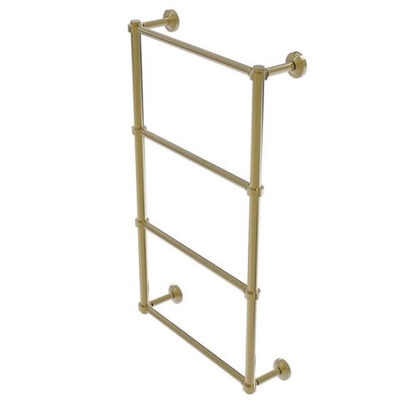 Waverly Place Collection 4 Tier Ladder Towel Bar with Smooth Accents - Unlacquered Brass / 24 Inch
